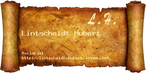 Lintscheidt Hubert névjegykártya